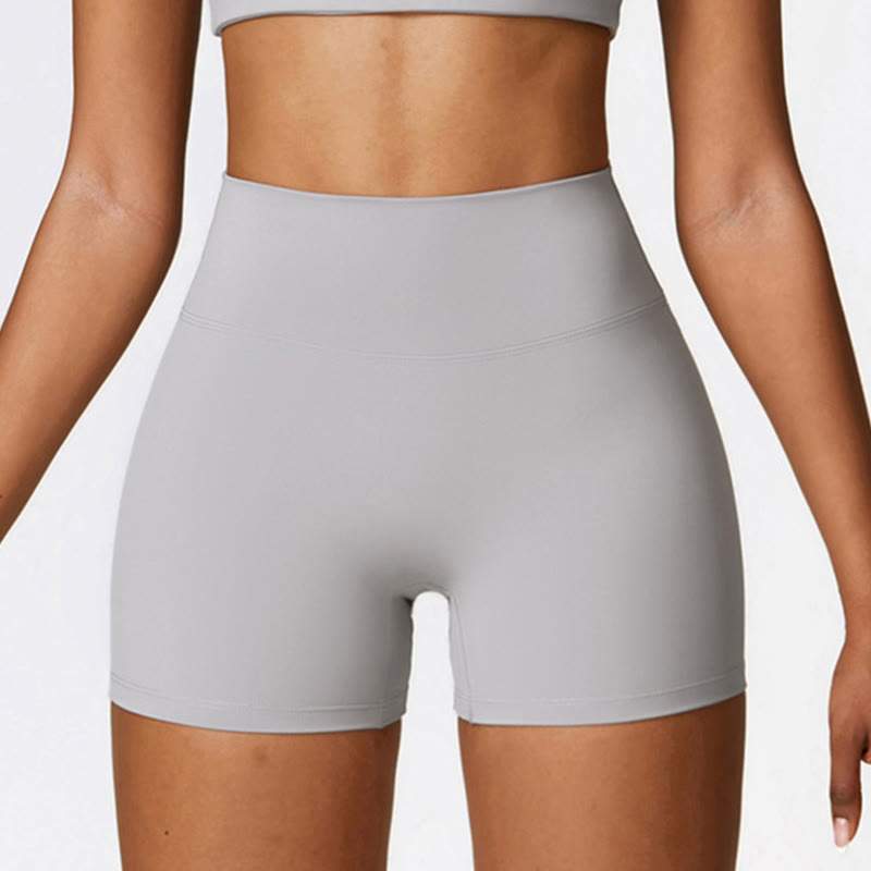 Canotta corta tinta unita Buddha Stones , pantaloncini a vita alta, abbigliamento sportivo per palestra e yoga - Grigio - Pantaloncini - US8-10, UK/AU12-14, EU40-42 (XL) - image 32