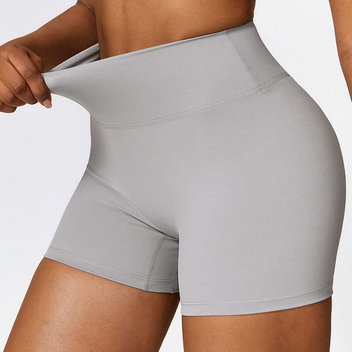 Canotta corta tinta unita Buddha Stones , pantaloncini a vita alta, abbigliamento sportivo per palestra e yoga