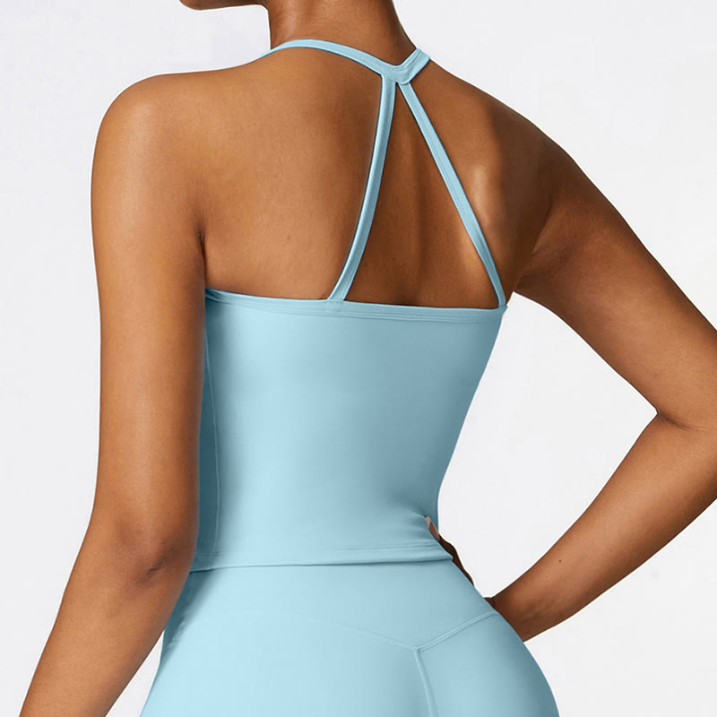 Canotta corta tinta unita Buddha Stones , pantaloncini a vita alta, abbigliamento sportivo per palestra e yoga - image 40