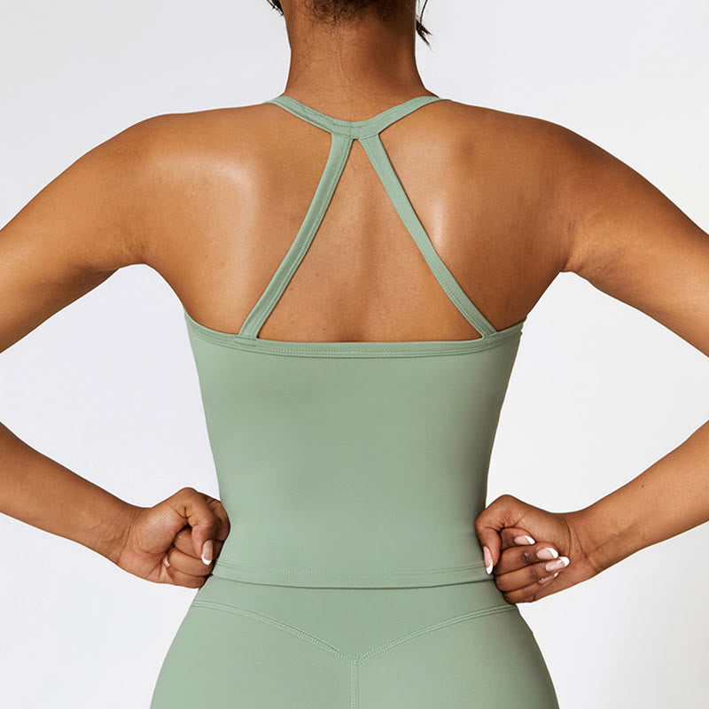 Canotta corta tinta unita Buddha Stones , pantaloncini a vita alta, abbigliamento sportivo per palestra e yoga - image 50