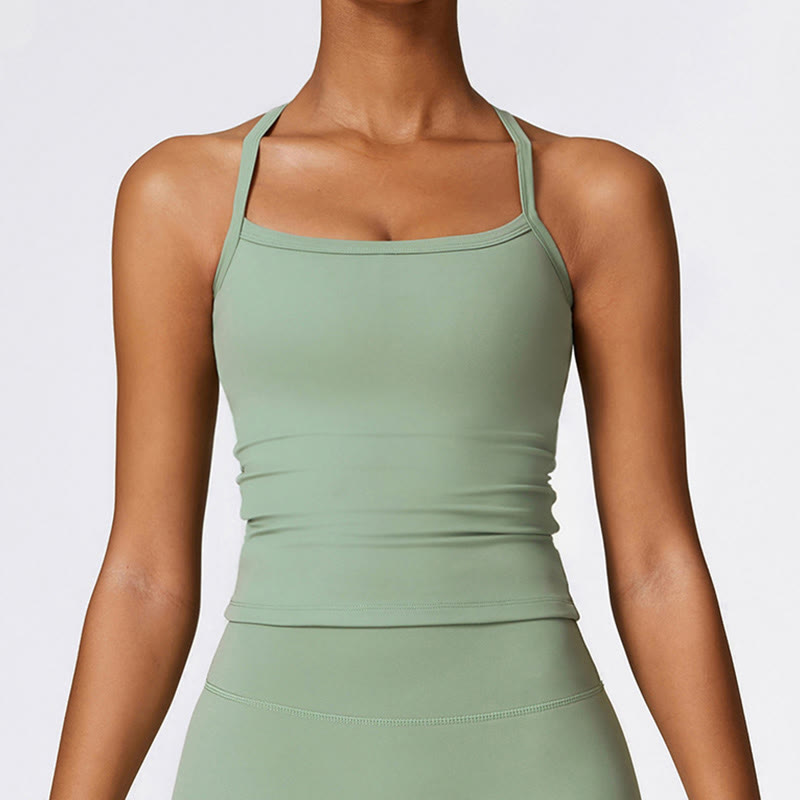 Canotta corta tinta unita Buddha Stones , pantaloncini a vita alta, abbigliamento sportivo per palestra e yoga - image 53