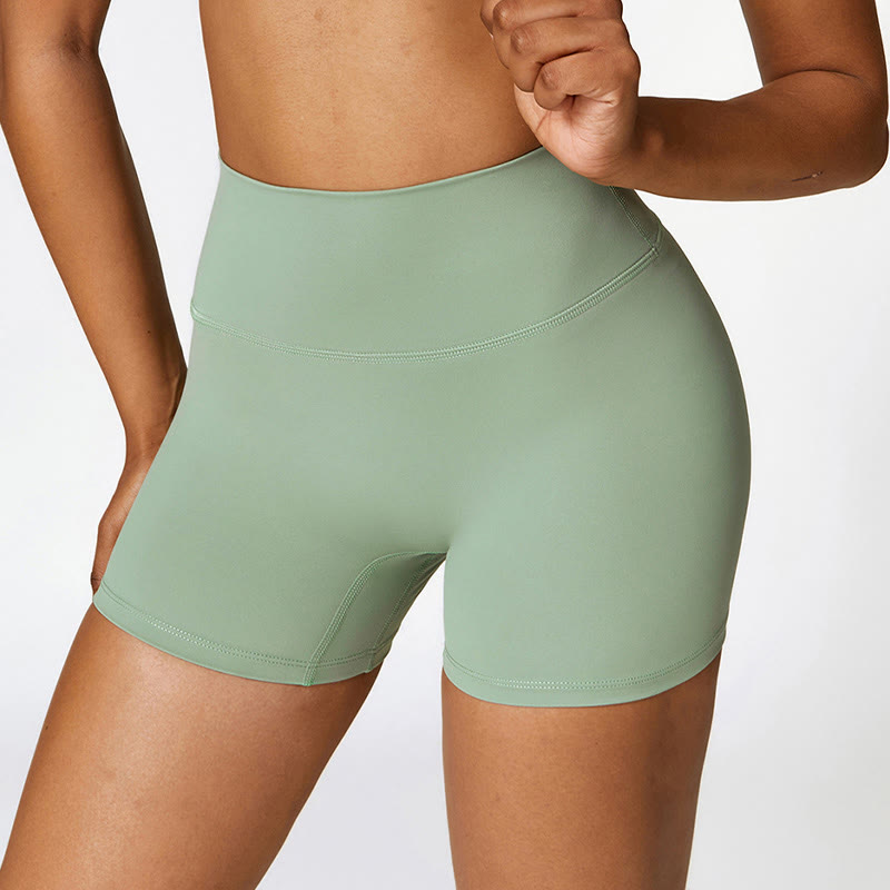 Canotta corta tinta unita Buddha Stones , pantaloncini a vita alta, abbigliamento sportivo per palestra e yoga - Verde - Pantaloncini - US8-10, UK/AU12-14, EU40-42 (XL) - image 56