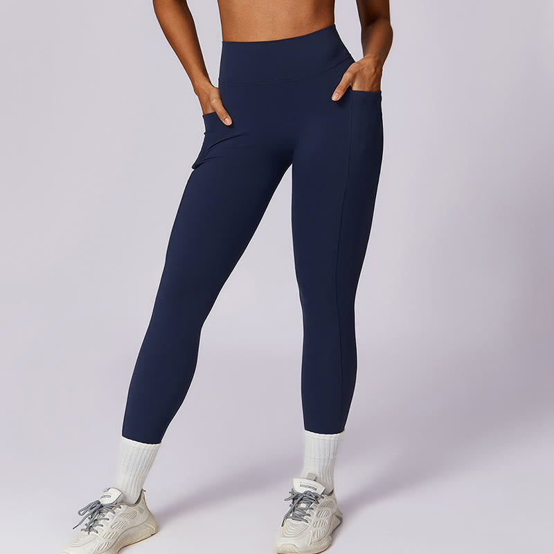 Buddha Stones reggiseno con scollo all'americana tinta unita, manica lunga, canotta corta, pantaloni, sport, fitness, palestra, yoga, outfit