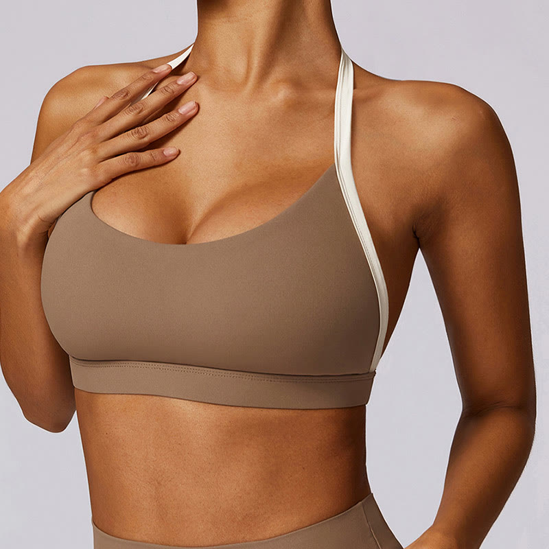 Buddha Stones reggiseno con scollo all'americana tinta unita, manica lunga, canotta corta, pantaloni, sport, fitness, palestra, yoga, outfit