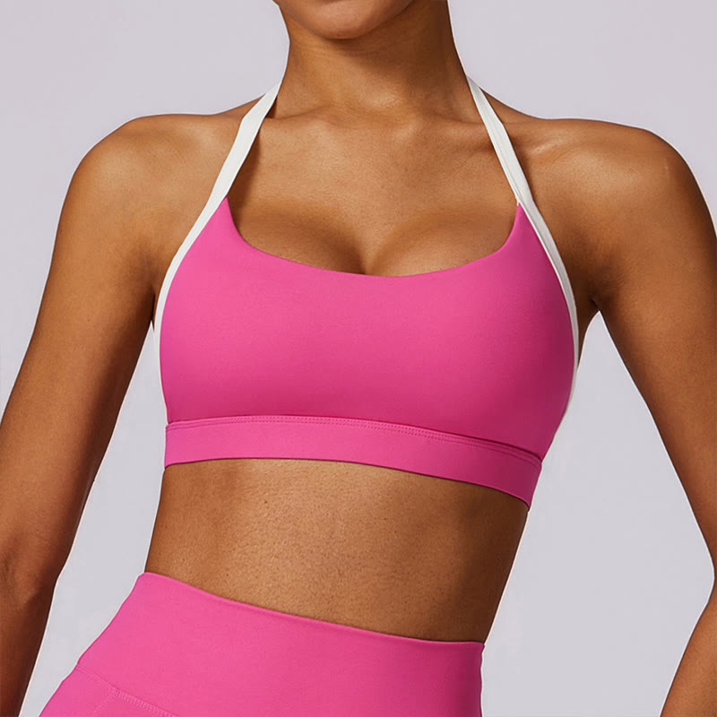 Buddha Stones reggiseno con scollo all'americana tinta unita, manica lunga, canotta corta, pantaloni, sport, fitness, palestra, yoga, outfit