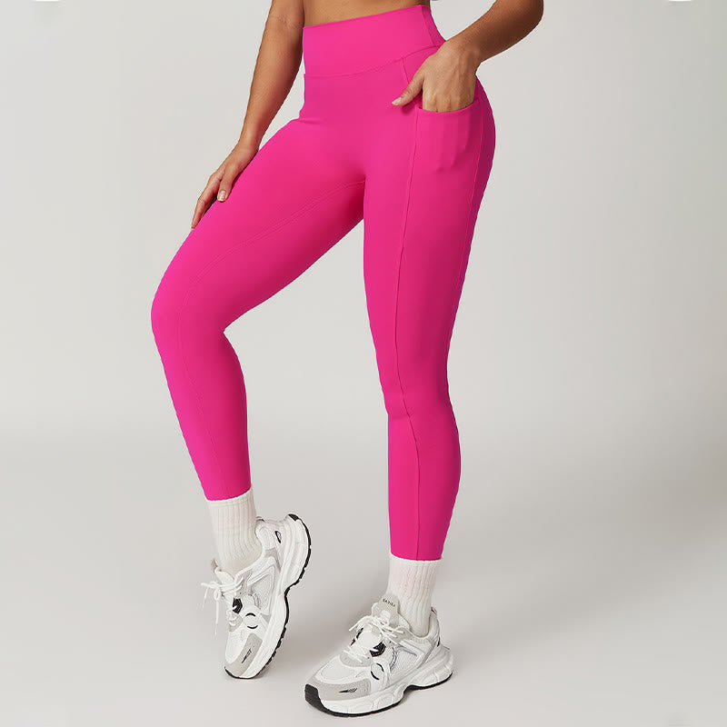 Buddha Stones reggiseno con scollo all'americana tinta unita, manica lunga, canotta corta, pantaloni, sport, fitness, palestra, yoga, outfit - Rosa rossa - Pantaloni - US6, UK/AU10, EU38 (XL) - image 65