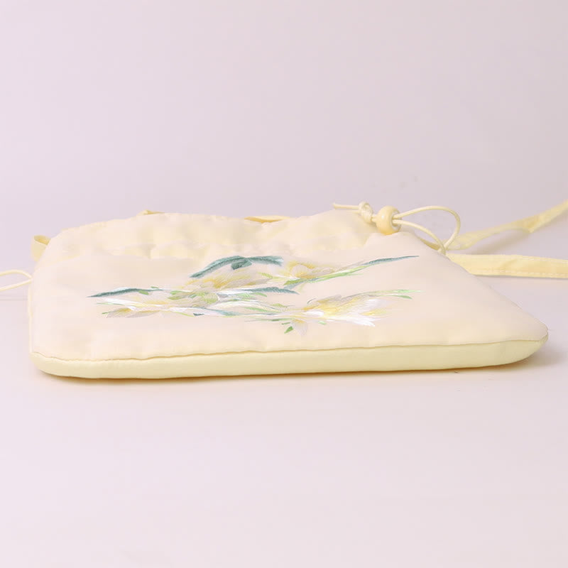 Buddha Stones Lotus Peony Epiphyllum Phoenix Suzhou Ricamo Cotone Lino Tote Borsa a Tracolla Borsa a Mano