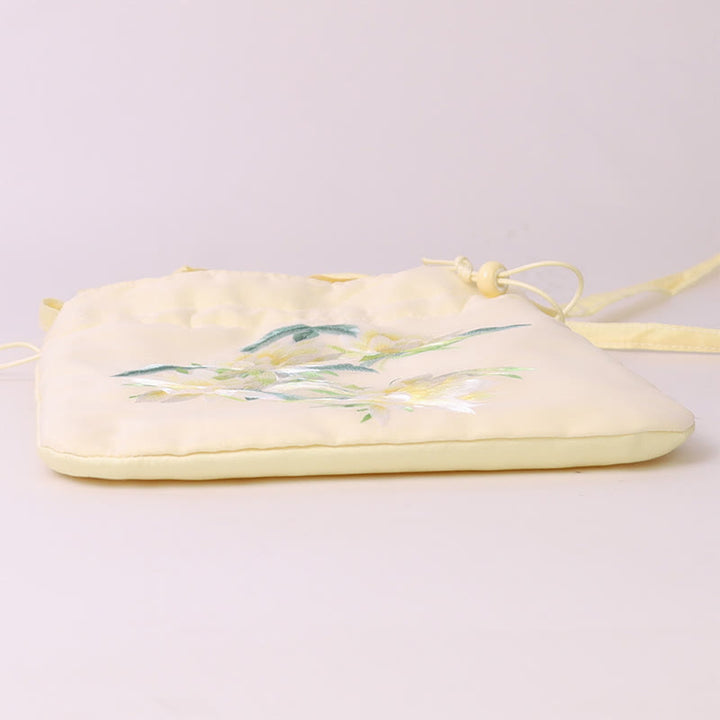 Buddha Stones Lotus Peony Epiphyllum Phoenix Suzhou Ricamo Cotone Lino Tote Borsa a Tracolla Borsa a Mano