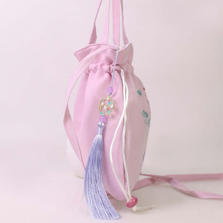 Buddha Stones Suzhou Ricamo Loto Cervo Epiphyllum Peonia Coniglio Cotone Lino Tote Borsa A Tracolla Borsa A Tracolla Borsa A Mano