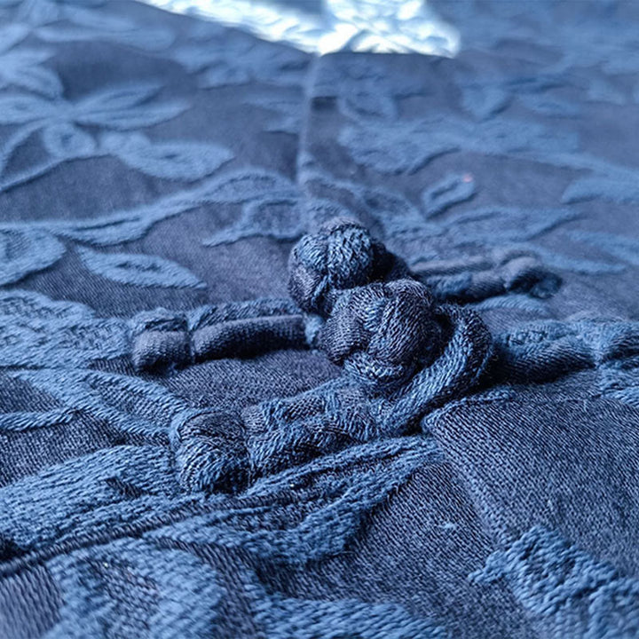 Giacca a maniche lunghe con scollo a V e motivo floreale in jacquard Buddha Stones
