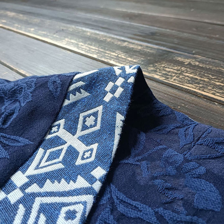 Giacca a maniche lunghe con scollo a V e motivo floreale in jacquard Buddha Stones