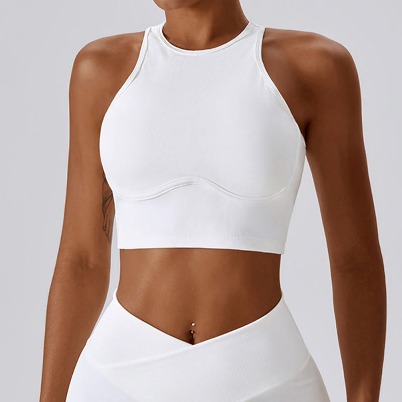 Canotta senza maniche Buddha Stones Crop Pantaloni svasati Sport Fitness Yoga