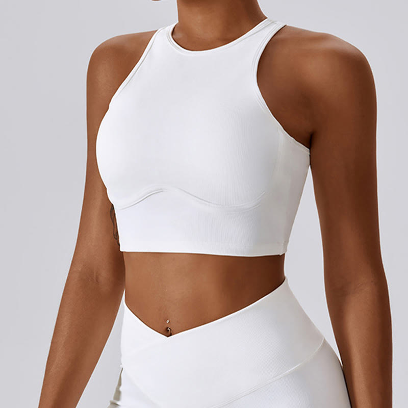 Canotta senza maniche Buddha Stones Crop Pantaloni svasati Sport Fitness Yoga - image 2