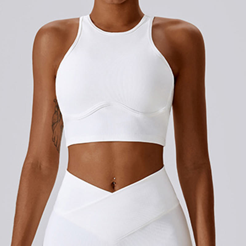 Canotta senza maniche Buddha Stones Crop Pantaloni svasati Sport Fitness Yoga