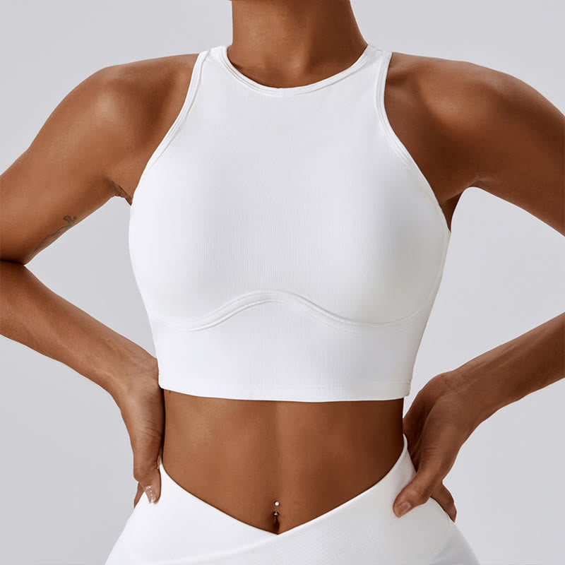 Canotta senza maniche Buddha Stones Crop Pantaloni svasati Sport Fitness Yoga