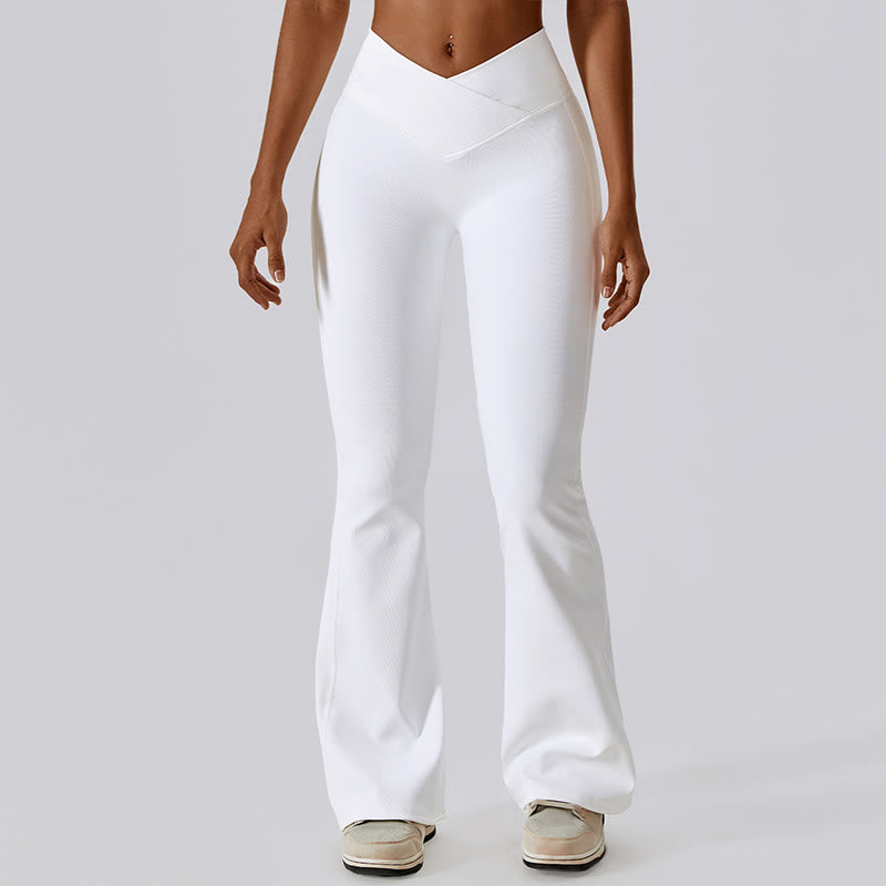 Canotta senza maniche Buddha Stones Crop Pantaloni svasati Sport Fitness Yoga - Bianco - Pantaloni - XL - image 9