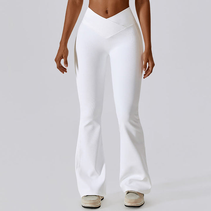 Canotta senza maniche Buddha Stones Crop Pantaloni svasati Sport Fitness Yoga - Bianco - Pantaloni - XL - image 9