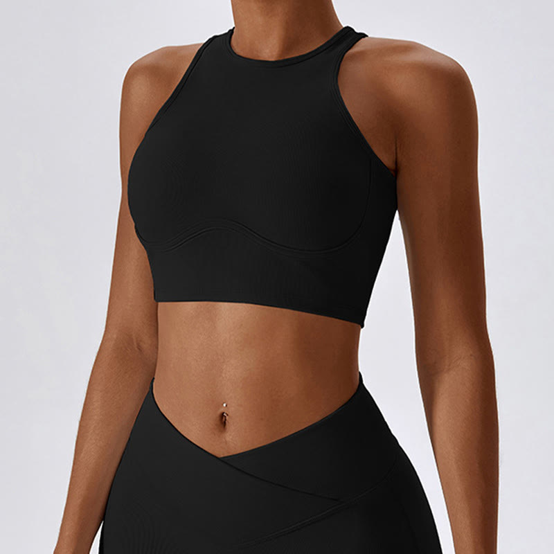 Canotta senza maniche Buddha Stones Crop Pantaloni svasati Sport Fitness Yoga