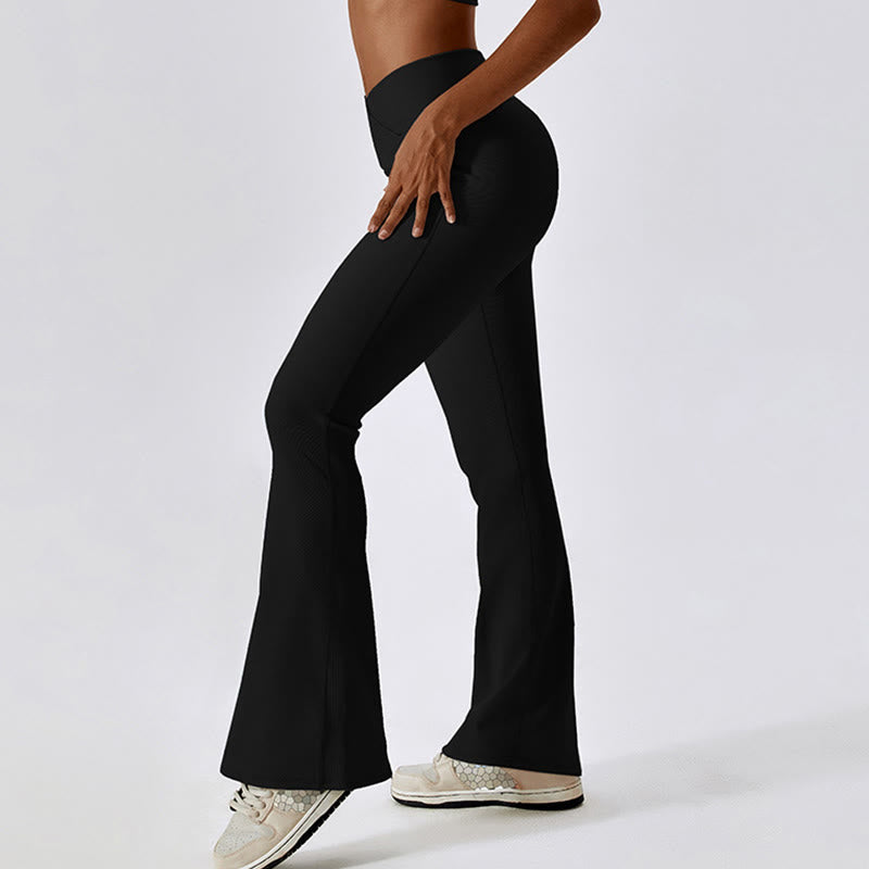 Canotta senza maniche Buddha Stones Crop Pantaloni svasati Sport Fitness Yoga
