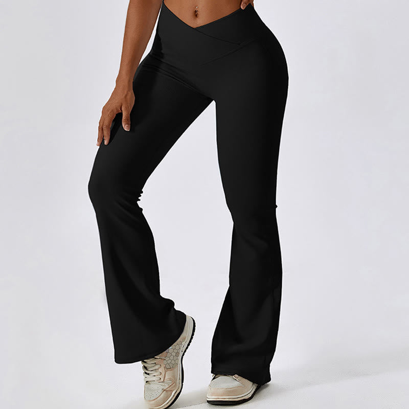 Canotta senza maniche Buddha Stones Crop Pantaloni svasati Sport Fitness Yoga