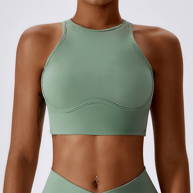 Canotta senza maniche Buddha Stones Crop Pantaloni svasati Sport Fitness Yoga