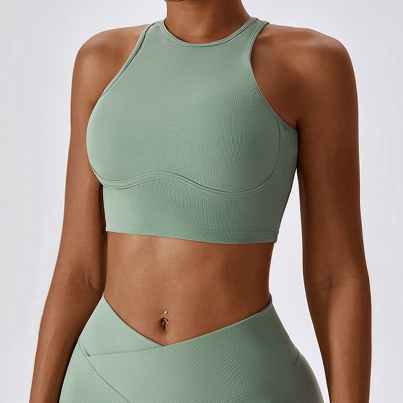 Canotta senza maniche Buddha Stones Crop Pantaloni svasati Sport Fitness Yoga
