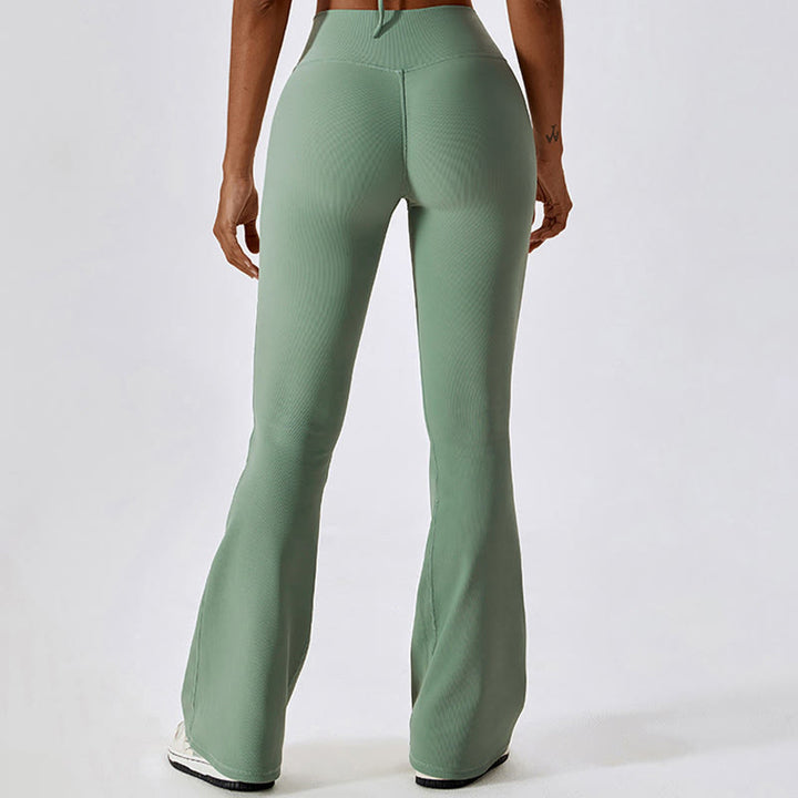Canotta senza maniche Buddha Stones Crop Pantaloni svasati Sport Fitness Yoga