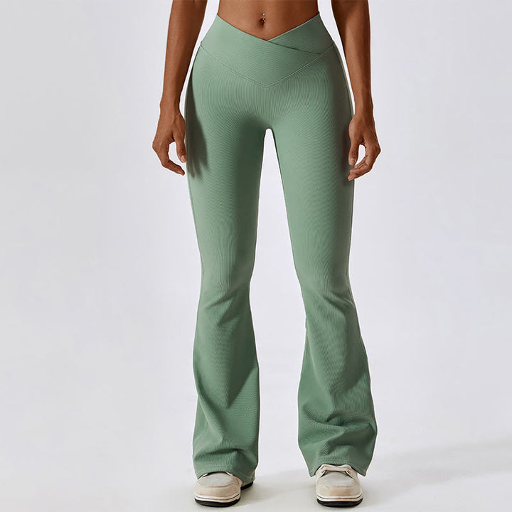 Canotta senza maniche Buddha Stones Crop Pantaloni svasati Sport Fitness Yoga