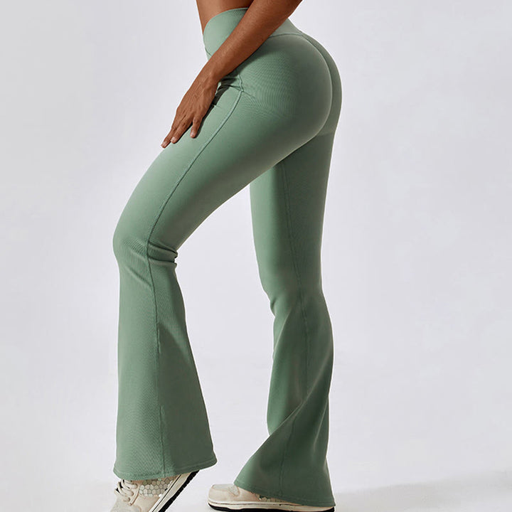 Canotta senza maniche Buddha Stones Crop Pantaloni svasati Sport Fitness Yoga