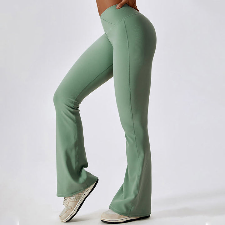 Canotta senza maniche Buddha Stones Crop Pantaloni svasati Sport Fitness Yoga