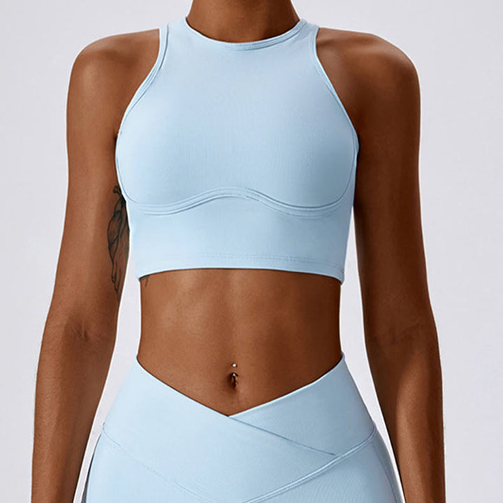 Canotta senza maniche Buddha Stones Crop Pantaloni svasati Sport Fitness Yoga