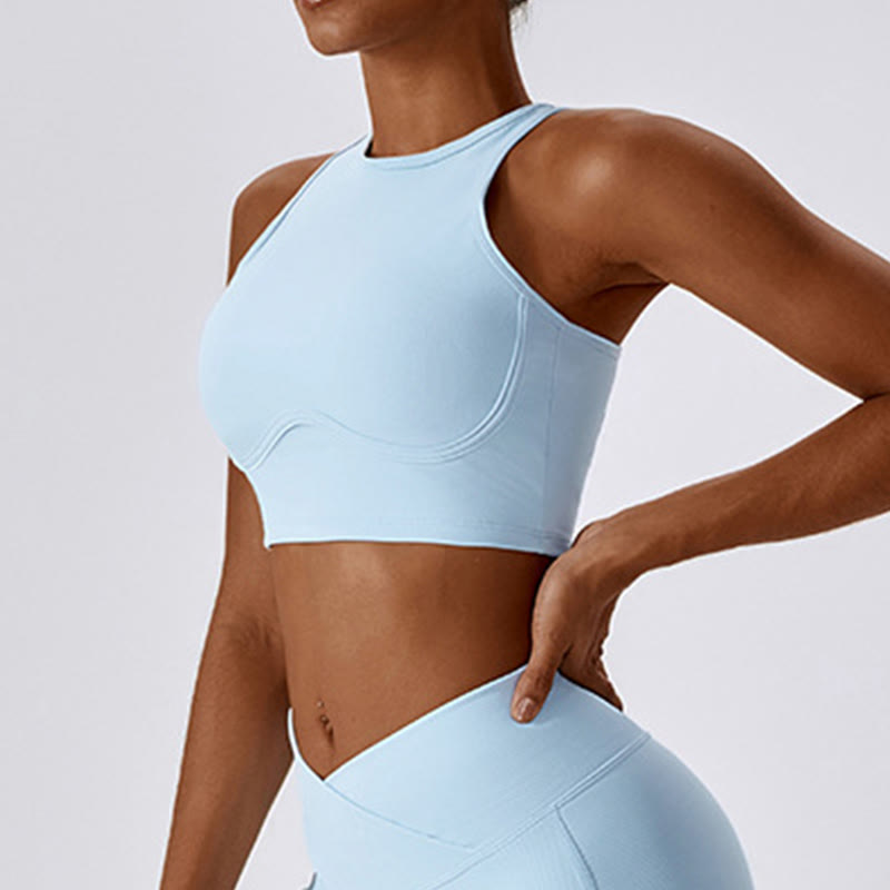 Canotta senza maniche Buddha Stones Crop Pantaloni svasati Sport Fitness Yoga