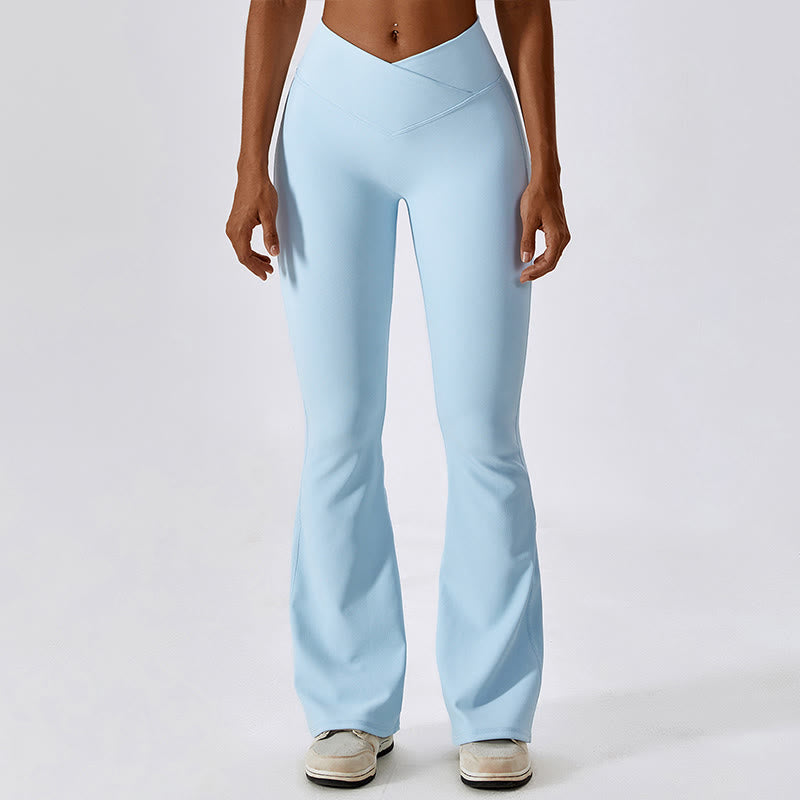 Canotta senza maniche Buddha Stones Crop Pantaloni svasati Sport Fitness Yoga