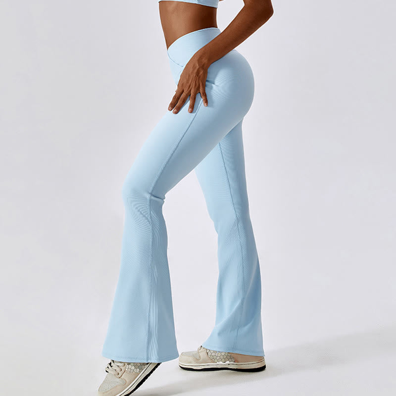 Canotta senza maniche Buddha Stones Crop Pantaloni svasati Sport Fitness Yoga