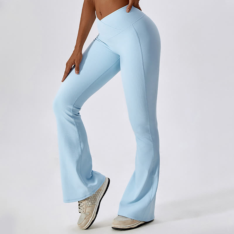 Canotta senza maniche Buddha Stones Crop Pantaloni svasati Sport Fitness Yoga