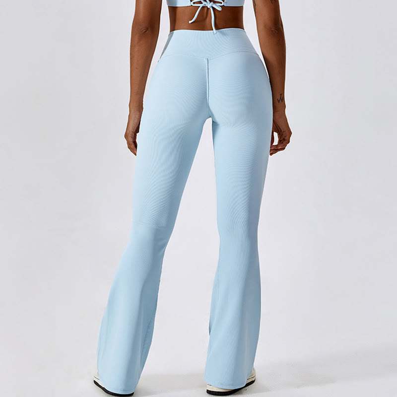 Canotta senza maniche Buddha Stones Crop Pantaloni svasati Sport Fitness Yoga