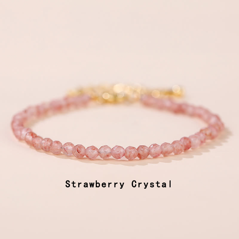 Bracciale a catena curativa Buddha Stones, quarzo fragola, prehnite, peridoto, lazurite, lapislazzuli, cristallo rosa e tormalina - Quarzo fragola (circonferenza del polso 14-16 cm) - image 0