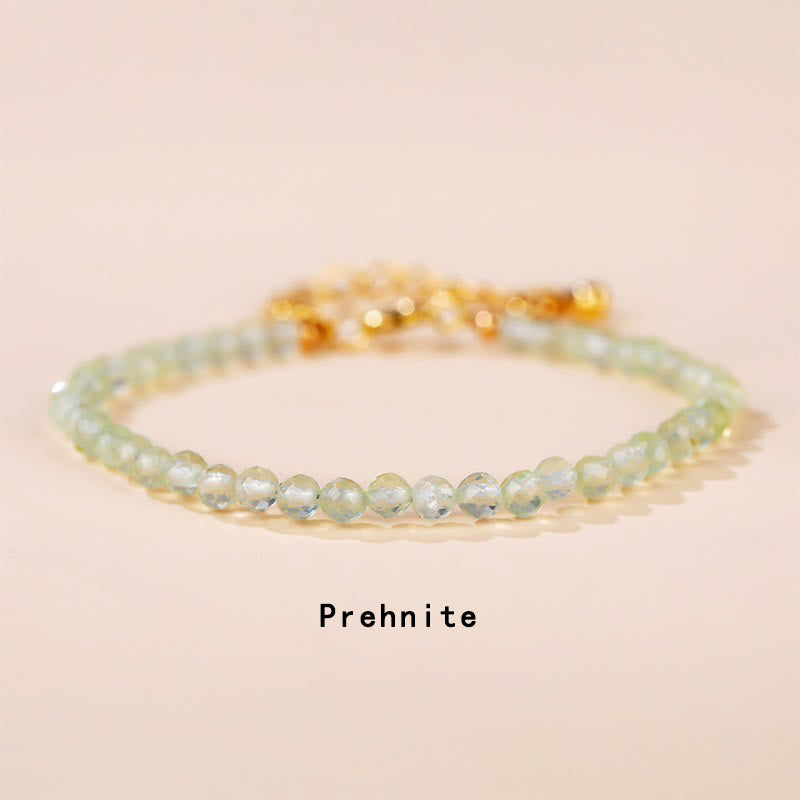 Bracciale a catena curativa Buddha Stones, quarzo fragola, prehnite, peridoto, lazurite, lapislazzuli, cristallo rosa e tormalina - Prehnite (circonferenza del polso 14-17 cm) - image 6