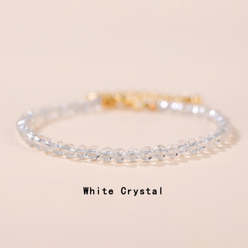 Bracciale a catena curativa Buddha Stones, quarzo fragola, prehnite, peridoto, lazurite, lapislazzuli, cristallo rosa e tormalina - Cristallo bianco (circonferenza polso 14-17 cm) - image 13