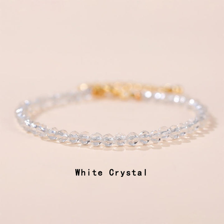 Bracciale a catena curativa Buddha Stones, quarzo fragola, prehnite, peridoto, lazurite, lapislazzuli, cristallo rosa e tormalina - Cristallo bianco (circonferenza polso 14-17 cm) - image 13