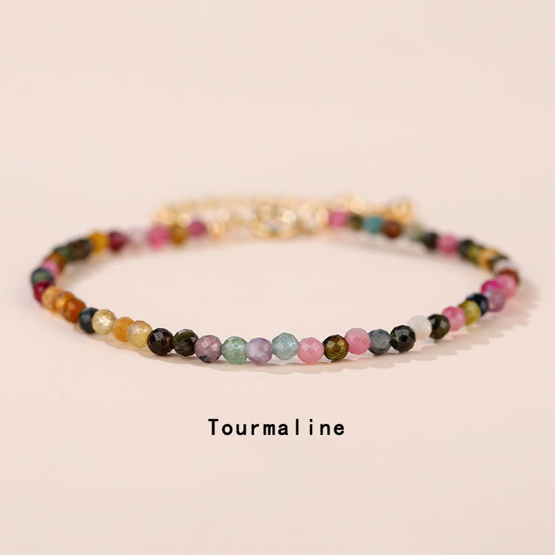 Bracciale a catena curativa Buddha Stones, quarzo fragola, prehnite, peridoto, lazurite, lapislazzuli, cristallo rosa e tormalina - Tormalina (circonferenza del polso 14-16 cm) - image 15