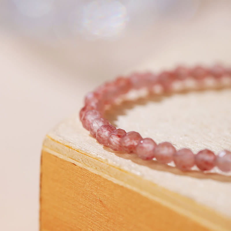 Bracciale a catena curativa in quarzo fragola, prehnite, peridoto, lazurite, cristallo rosa e tormalina Buddha Stones