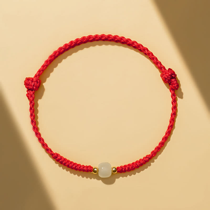 Bracciale intrecciato con perline di giada portafortuna fatte a mano Buddha Stones