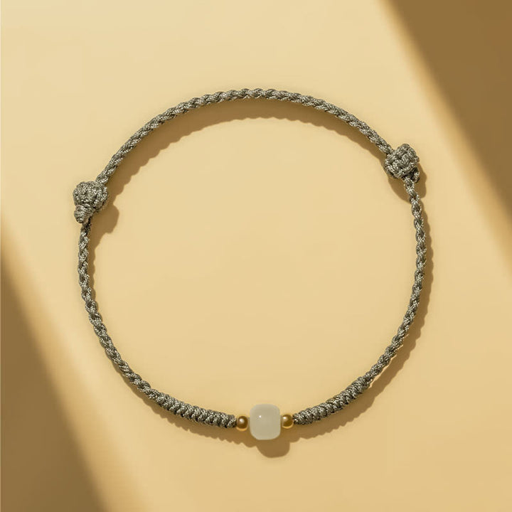 Bracciale intrecciato con perline di giada portafortuna fatte a mano Buddha Stones