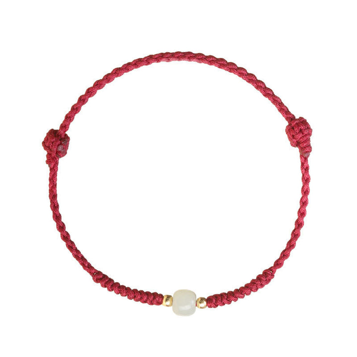 Bracciale intrecciato con perline di giada portafortuna fatte a mano Buddha Stones