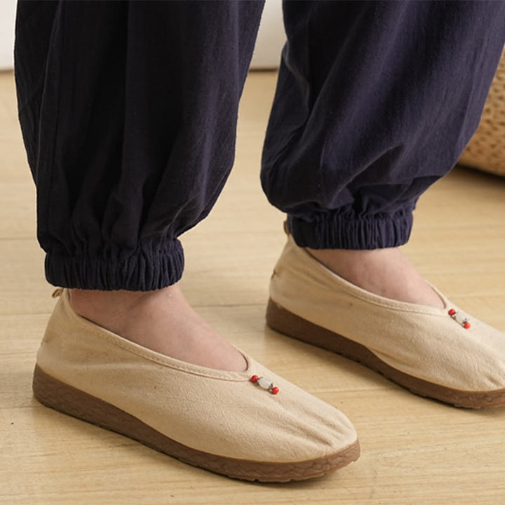 Buddha Stones 2 pezzi scollo a V manica a tre quarti camicia top pantaloni meditazione zen tai chi cotone lino abbigliamento da donna set