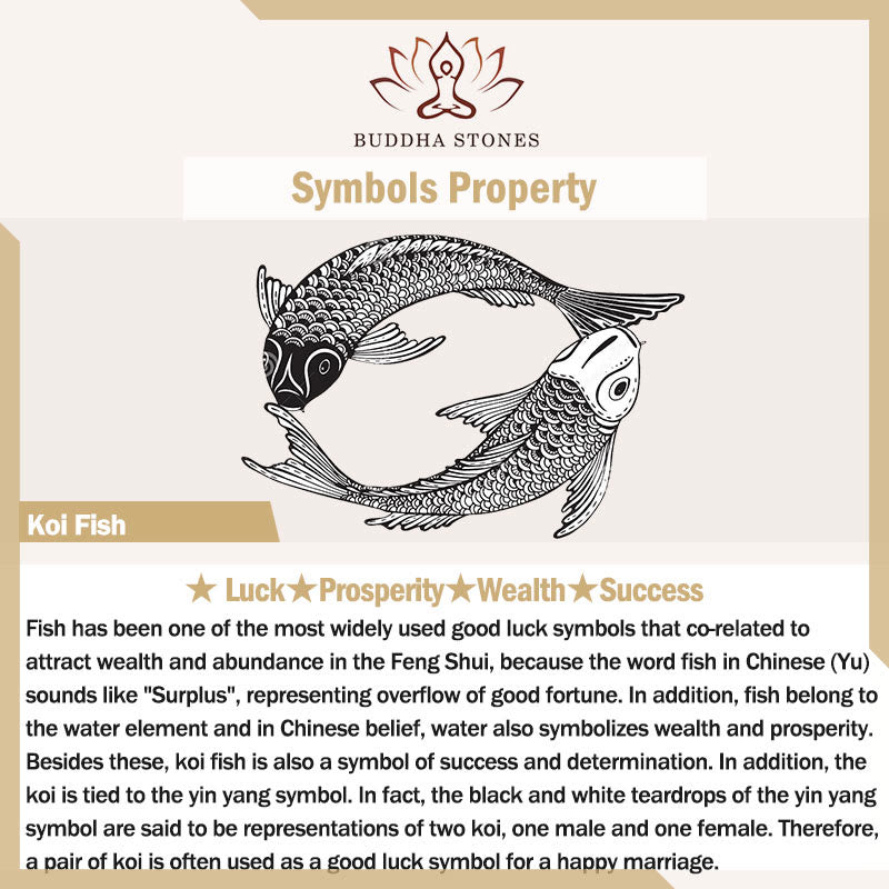 Anello della prosperità con fiore di loto e pesce koi in argento sterling 925 Buddha Stones