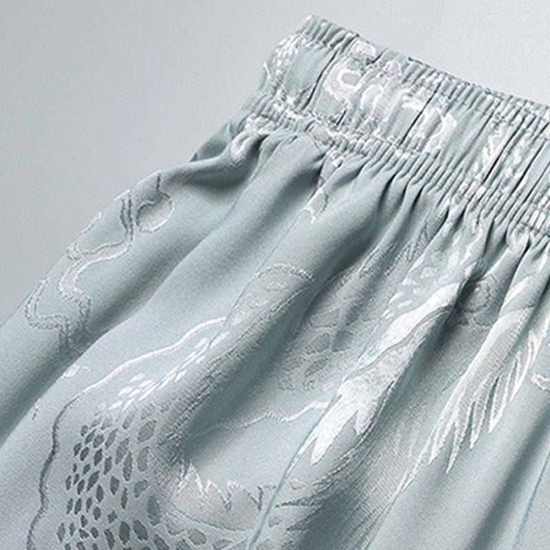 Buddha Stones Modello di drago Abito Tang Hanfu Uniforme tradizionale Maniche corte Pantaloni Abbigliamento Set da uomo - image 10
