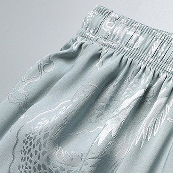 Buddha Stones Modello di drago Abito Tang Hanfu Uniforme tradizionale Maniche corte Pantaloni Abbigliamento Set da uomo