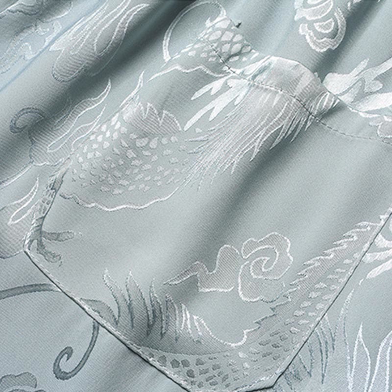 Buddha Stones Modello di drago Abito Tang Hanfu Uniforme tradizionale Maniche corte Pantaloni Abbigliamento Set da uomo - image 10